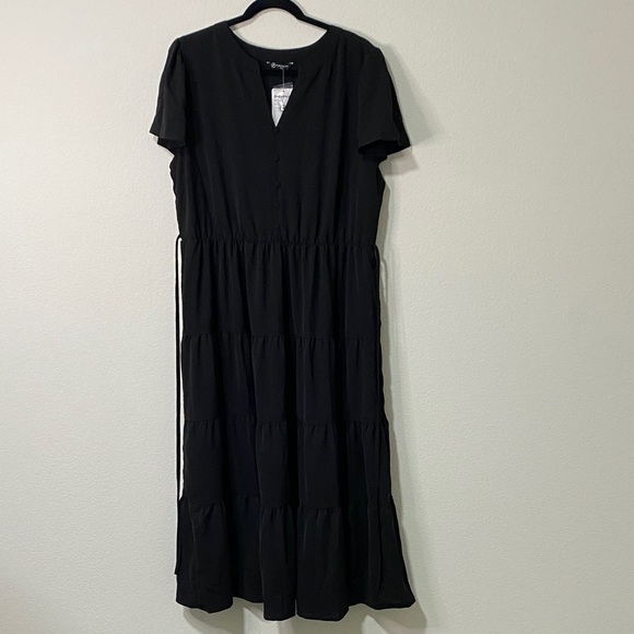 PrettyGarden Dresses & Skirts - Pretty Garden Black Women's V-neck Tiered Dress